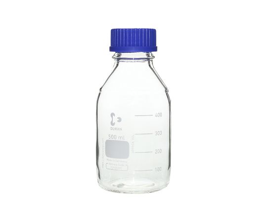 SCHOTT DURAN 017200-500 A Screw-Top Bottle Round White (DURAN(R)) with Blue Cap 500mL